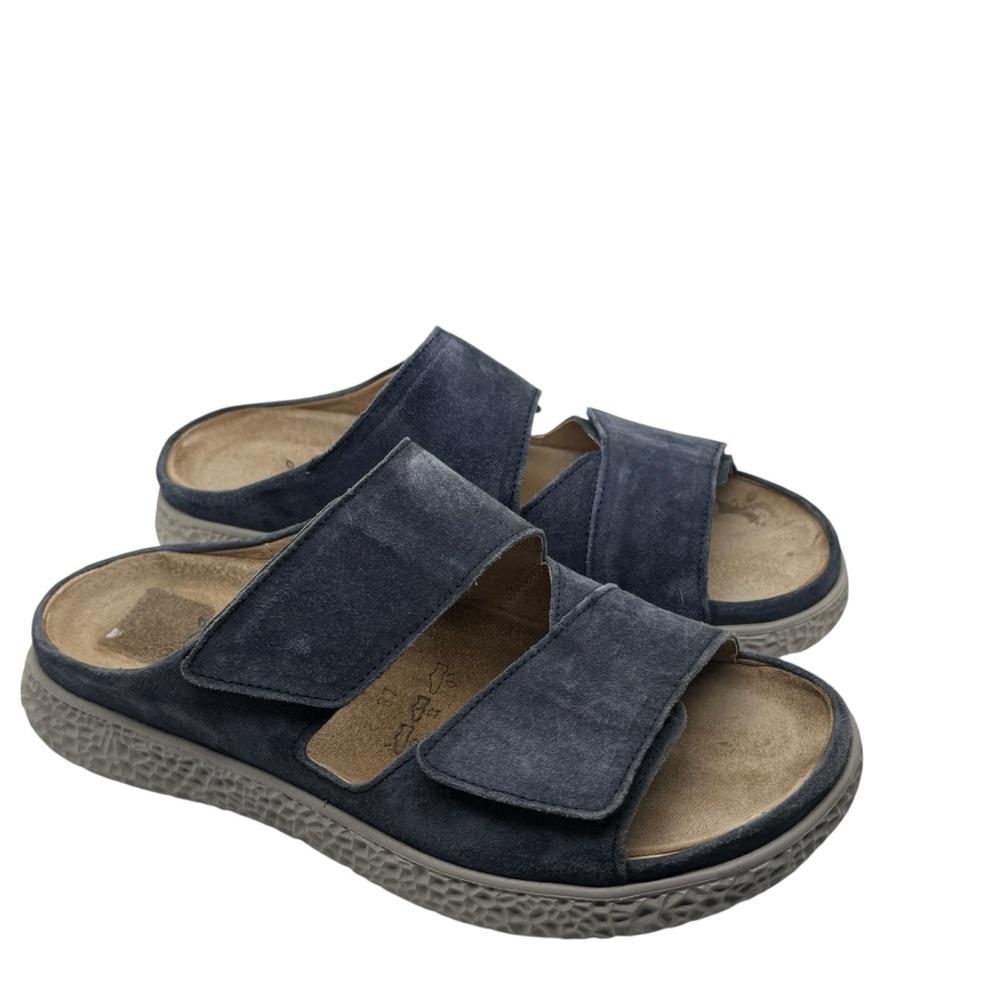 Hartjes Groove Natural sandals Slides in blue suede. Size EU 37 US 7 - Picture 2 of 10